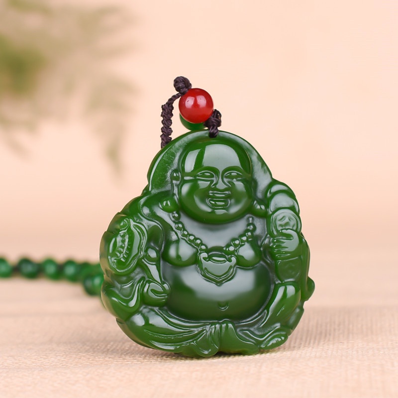 Spinner Mặt Dây Chuyền Hình Phật ruyi Bodhi Màu Xanh Lá Thời Trang Dễ Phối Đồ Cho Nữ