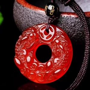 Mặt Dây Chuyền Đá Mã Não Đỏ Tự Nhiên An Toàn Cho Nam Và Nữ