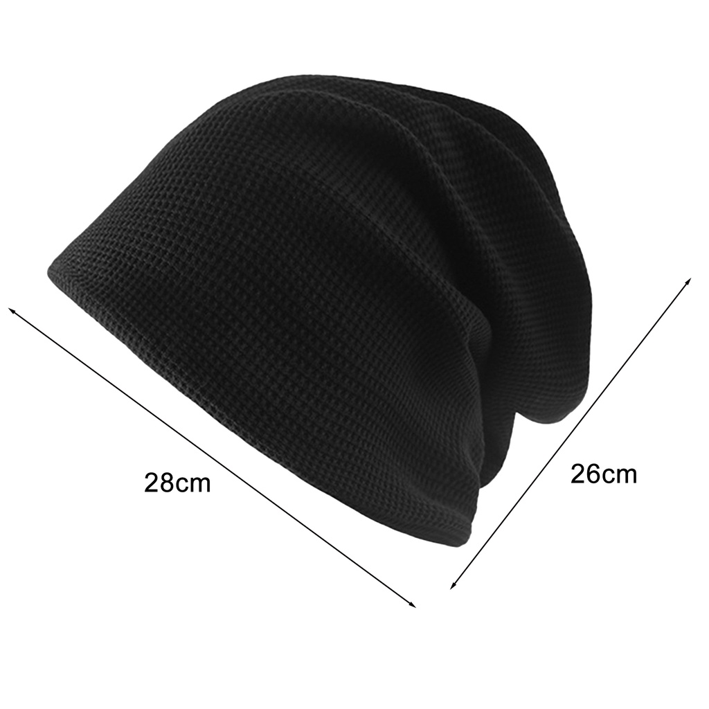 [một] Nam Nữ Mùa Xuân Thu Cọc Mũ Màu Trơn Không Vành Co Giãn Cao Đan Mũ Beanie Phụ Kiện Thời Trang
