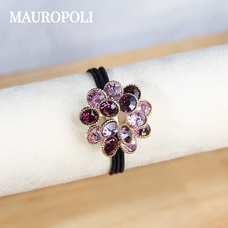MAUROPOLI [Sẵn sàng] Dây buộc tóc đính đá Hàn Quốc Dây buộc tóc hoa trưởng thành Dây cao su đơn giản Dây buộc tóc độc đáo Mũ đội đầu bé gái Mori tươi nhỏ