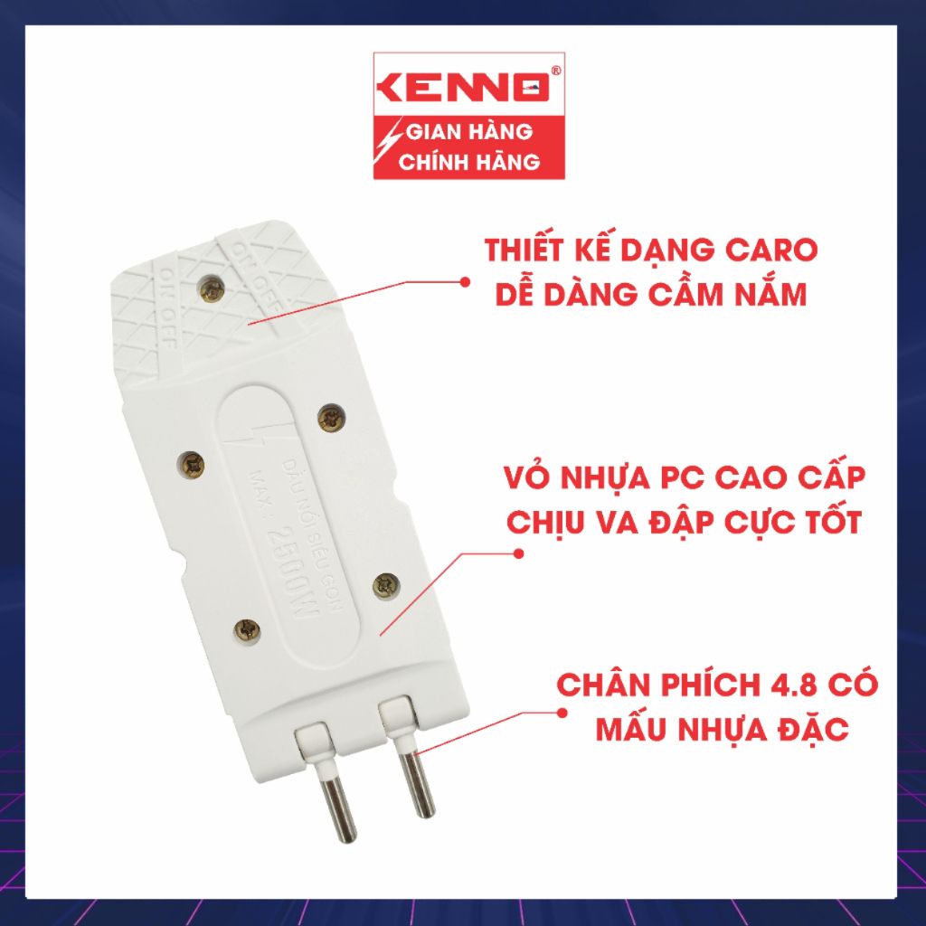 Phích cắm điện thông minh Qled/Kenno đầu nối siêu gọn 1 ra 5 Q5 màu trắng màu đen