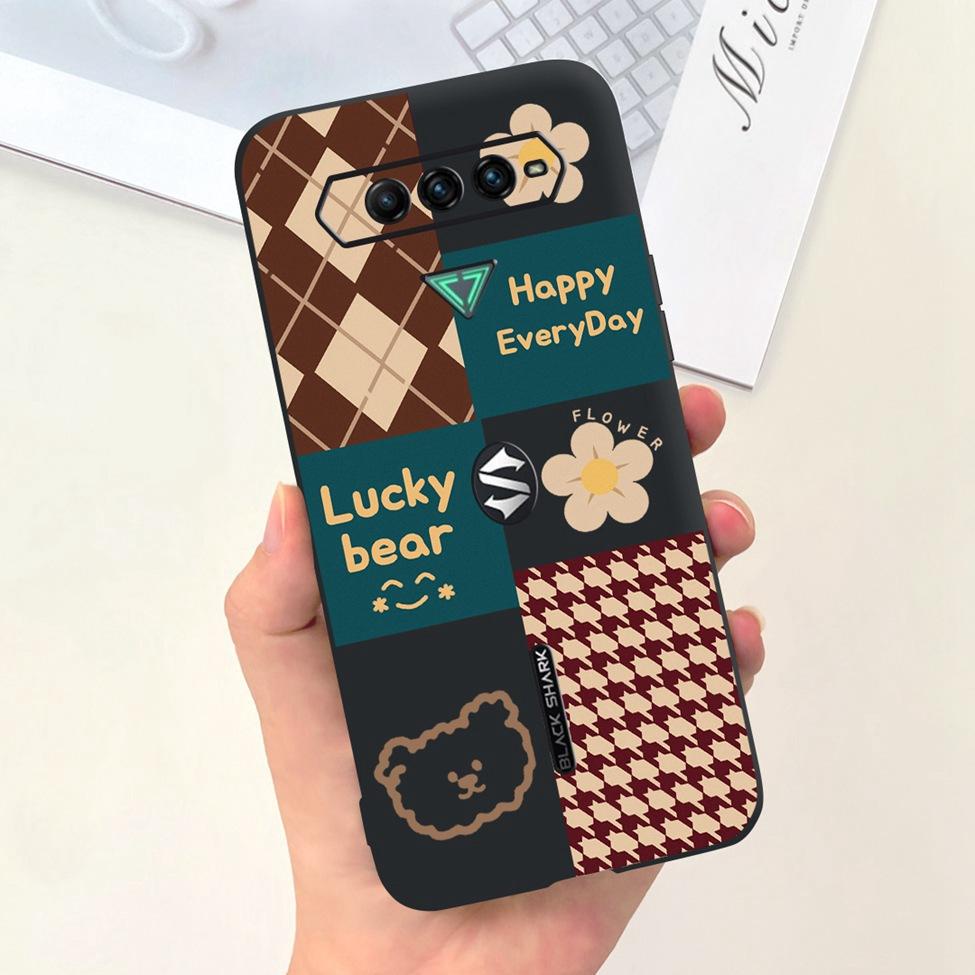 Ốp Điện Thoại Silicon Chống Sốc Họa Tiết Hoa Và Mèo Cho Xiaomi Black Shark 4 Pro Casing Shark4 Xiaomi Black Shark 4