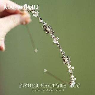 MAUROPOLI [Sẵn sàng] Băng đô cổ tích hoa cao cấp phong cách Mori Slim Style All-Match Headband Phụ kiện đầu đi chơi ngọc trai Kẹp tóc