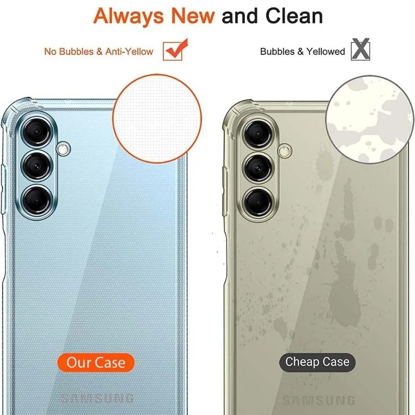 Ốp Điện Thoại Silicon Trong Suốt Chống Sốc Cho Samsung Galaxy S24 Plus Ultra A55 A35 A25 A15 A05 A05S M34 M54 M14 5G M13 F13