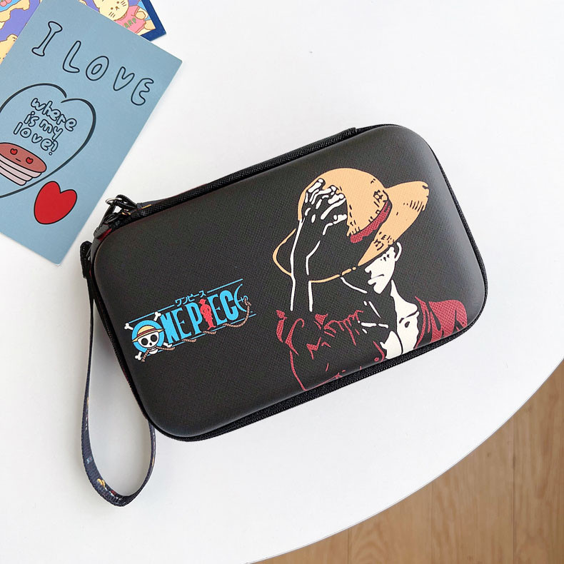 One PIECE Luffy Du Lịch Tổ Chức Túi Cáp Túi Laptop Sạc Tai Nghe Power Bank Móc Khóa Tiện Ích Di Động Trường Hợp