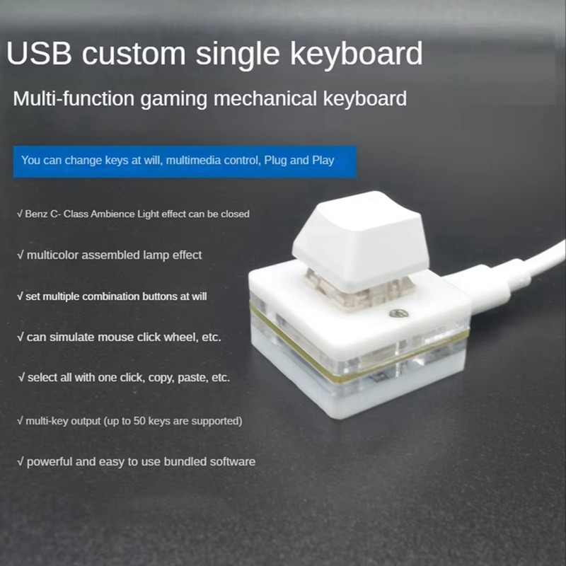 Bàn phím mini USB lập trình 1 phím, macro tùy chỉnh, RGB, chuột nóng