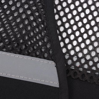 MARBLEM Với Dải Phản Quang, Áo Vest Vải Thoáng Khí An Toàn, Chạy Bộ Spandex Có Dây Kéo Lưới Đen Vest Xây Dựng Đường Sắt Giao Thông Công Nhân Tàu Điện Ngầm