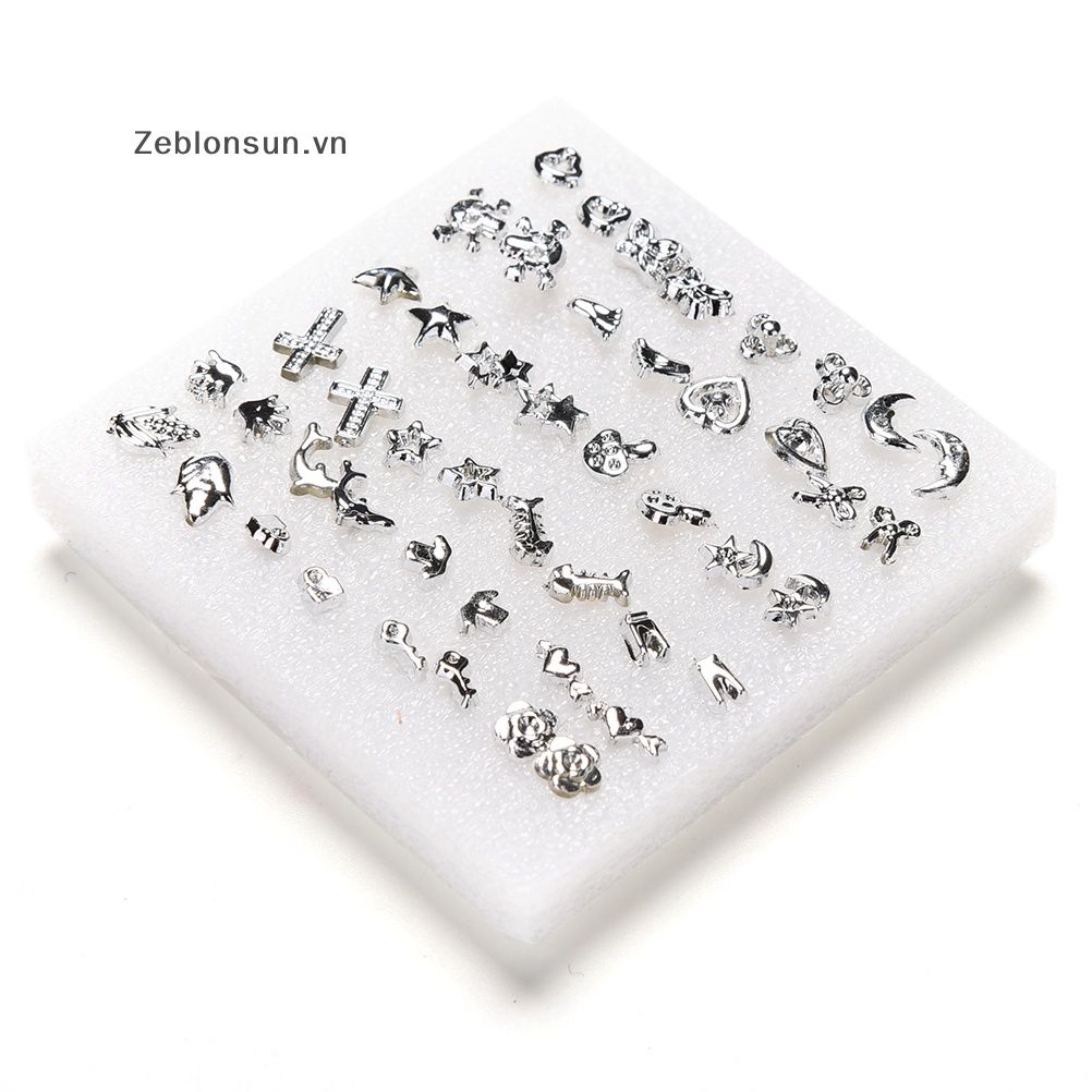 (Mới) Set 24 Đôi Bông Tai Nhựa Mạ Bạc Thời Trang Bán Sỉ