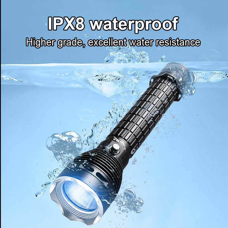 Đèn pin lặn chống nước chuẩn IPX68, sáng đến 1000m, lý tưởng cho lặn biển