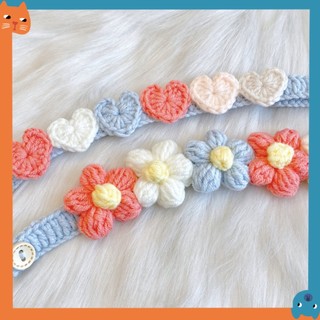 Chó Mèo Handmade Len Dệt Khăn Tình Yêu Hoa Nơ Trang Sức Dễ Thương Cổ Thú Cưng Trang Trí