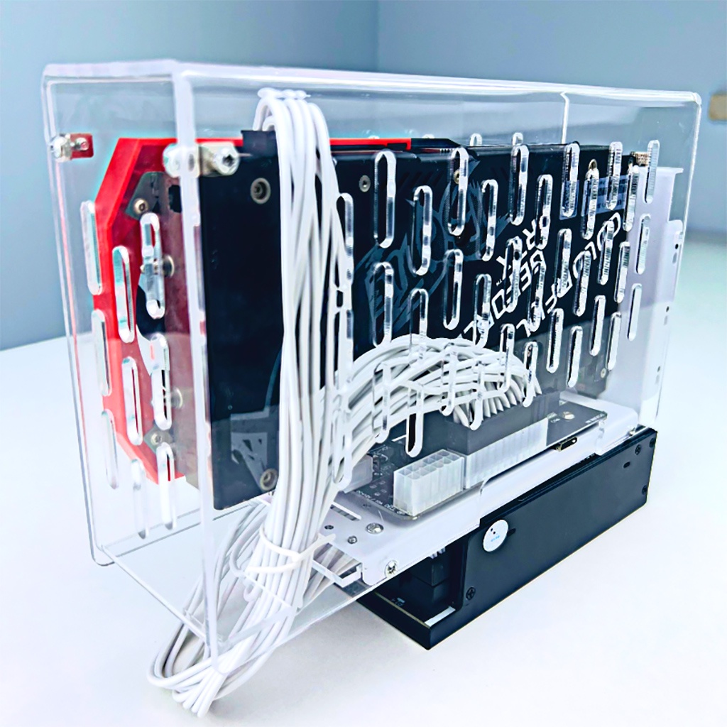 Jmt Đế Kim Loại + Khung acrylic Đựng card Đồ Họa Cho oculink pc Ốp