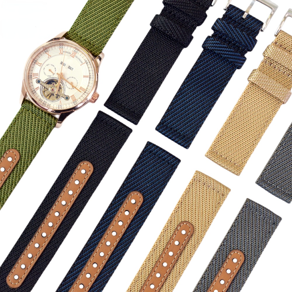 Dây Đeo Đồng Hồ Bằng Vải canvas nylon Dệt 18mm 20mm 22mm Thời Trang Mùa Đông Cho Nam Và Nữ