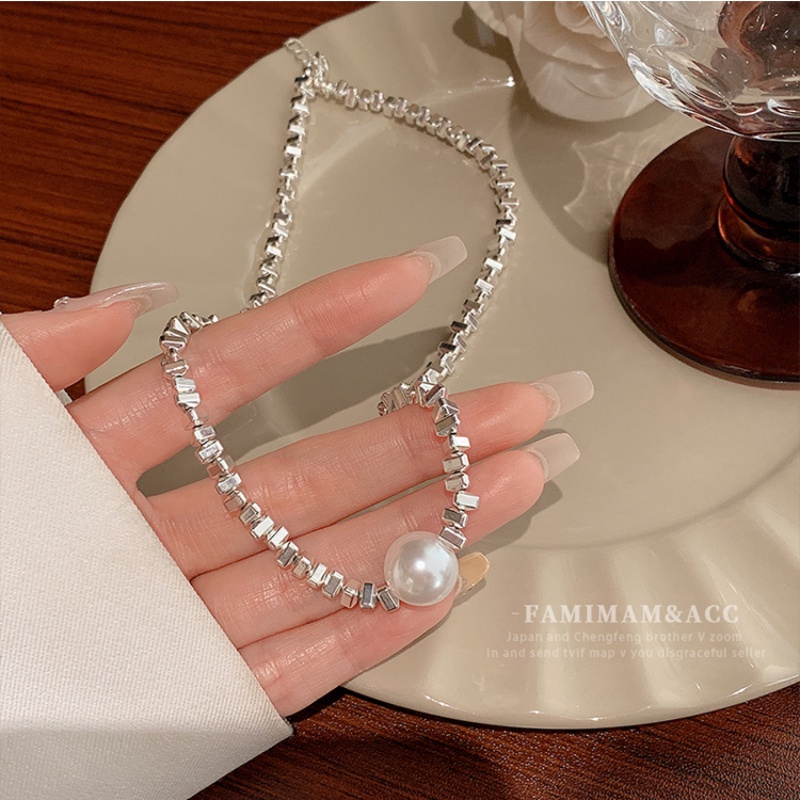 Vòng cổ ngọc trai Pháp thiết kế theo xu hướng Hàn Quốc, phụ kiện thời trang cho nữ