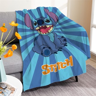 Chăn flannel Lilo Stitch in một mặt, quà tặng thiết thực cho gia đình và bạn bè, dùng cho phòng điều hòa, văn phòng