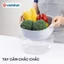 Bộ rổ vuông 2 lớp Việt Nhật (MS:2338/2339) - Bộ rổ kèm chậu hứng nước rửa rau củ đựng hoa quả trái cây aladanh-net-vn