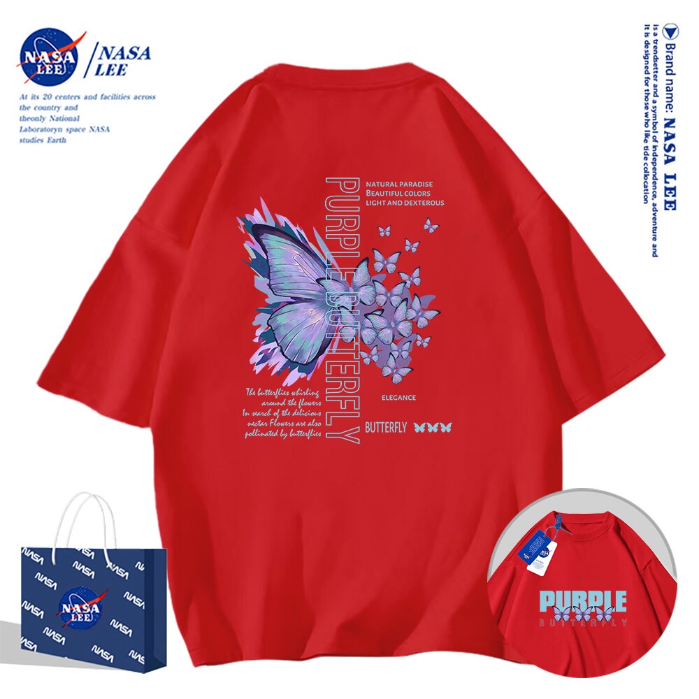 🔥Hàng có sẵn🔥Áo Thun Ngắn Tay Nasa – Cotton Nguyên Chất, Phong Cách Mới Mùa Hè 2024, Dành Cho Nam, Thanh Niên