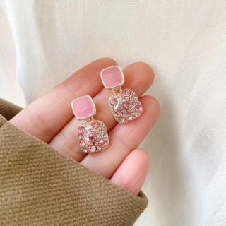 Pink block Khuyên Tai Đính Đá Phong Cách Hàn Quốc 2023 Thời Trang Cho Nữ
