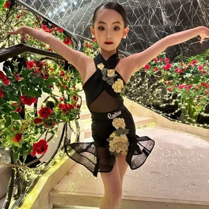 💕Chỗ💕 Trẻ Em Quần Áo Khiêu Vũ Latin Chuyên Nghiệp Thời Cho Bé Gái 3 Đến 15 Tuổi Váy Khiêu Vũ Latin Xinh Xắn Trang Phục Biểu Diễn