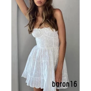 Đầm Chữ a Cổ Thuyền Hở Lưng Cột Dây Ngực Thời Trang Quyến Rũ Cho Nữ
