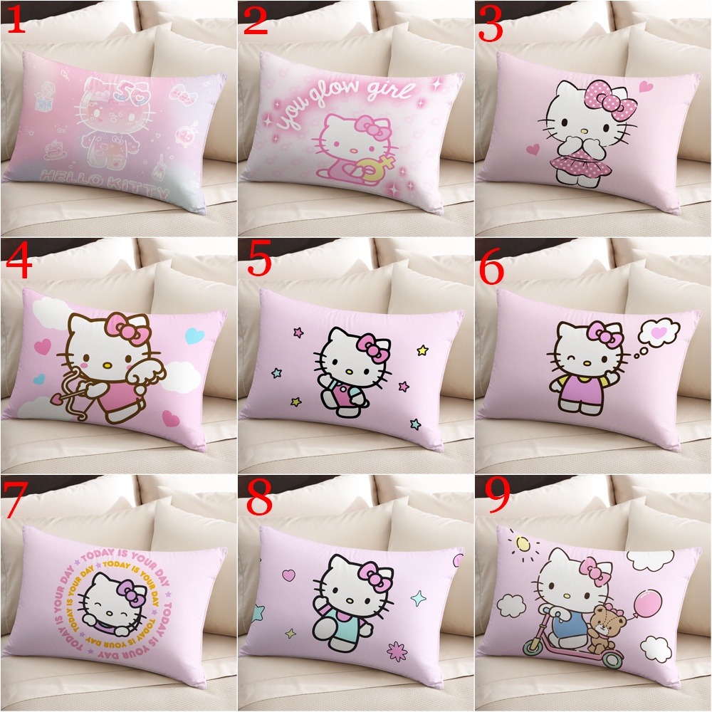 [Mã CLS2404A giảm 30k đơn 150k] Vỏ Gối polyester Hình Chữ Nhật In Hình hello kitty Trang Trí Nhà Cửa (Không Kèm Lõi)