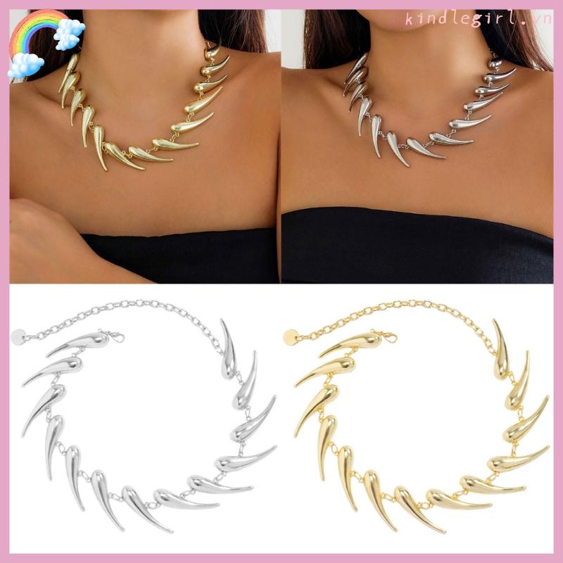 King Vòng cổ choker Đính Đinh Tán Hình Giọt Nước Phong Cách punk Cổ Điển