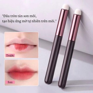 Set 2 Cọ Trang Điểm Son Môi, Cọ Tán Son Che Khuyết Điểm Môi Đầu Tròn Mềm Mịn HaminStore