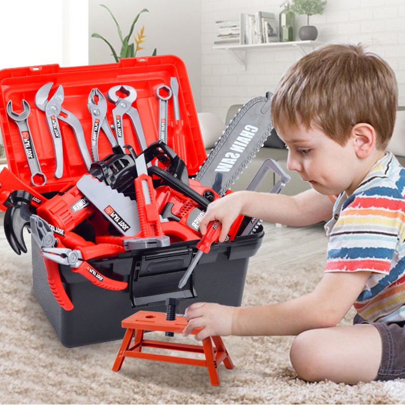 【SKISOPGO】Dụng cụ sửa chữa đồ chơi Đồ chơi trẻ em sửa chữa Đồ chơi khoan điện Đồ chơi giáo dục Kỹ sư bắt chước