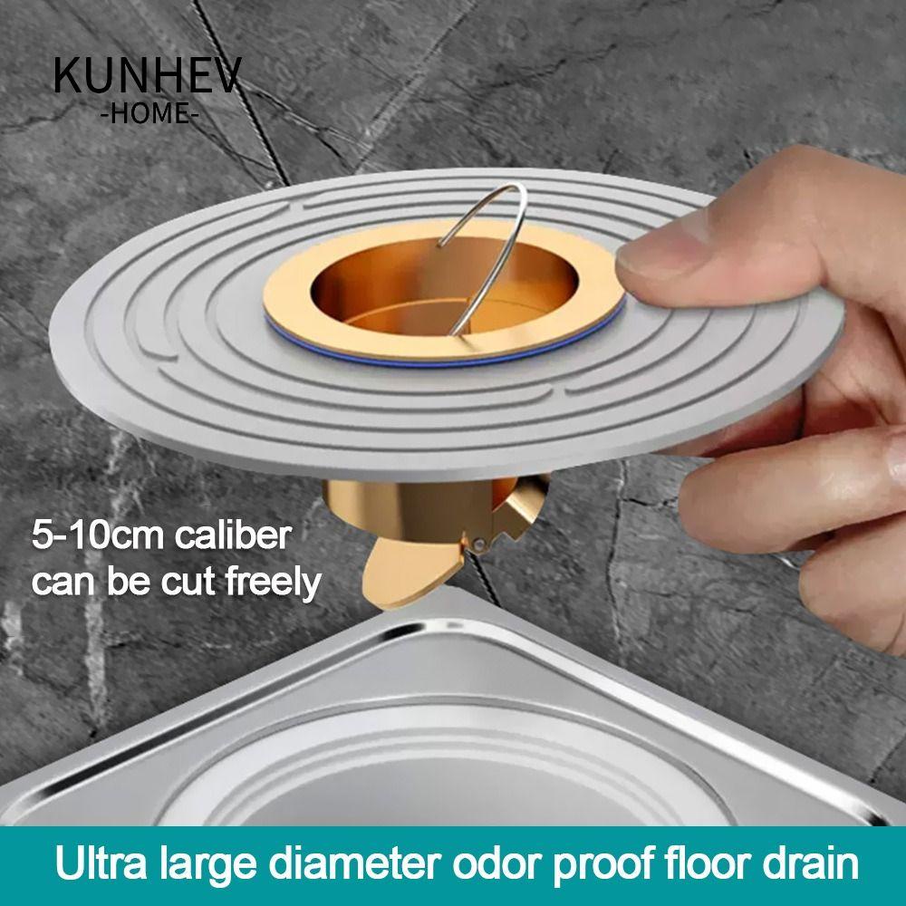 KUNHEV Nắp Cống Thoát Nước Sàn Nhà Tắm Chống Mùi Hôi Chống Mùi Hôi Thông Dụng