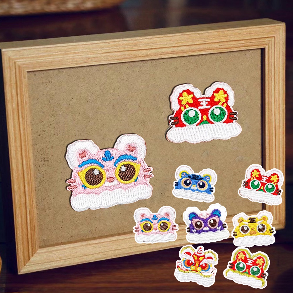 Sticker Ủi Thêu Hình Đầu Sư Tử Dễ Thương