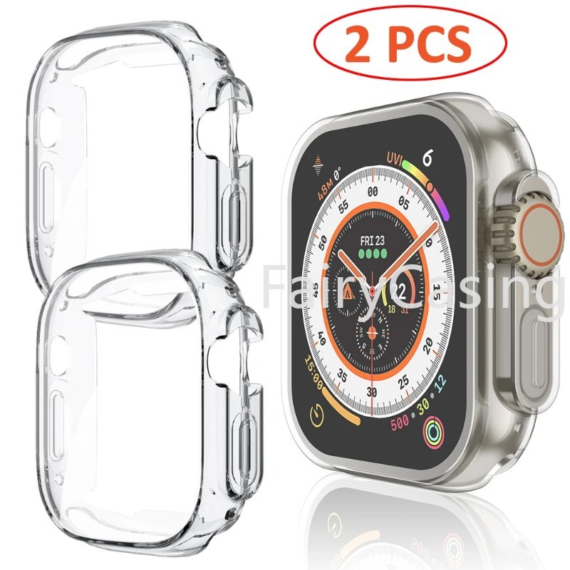 Ốp Trong SuốT BảO Vệ MàN HìNh Cho ĐồNg Hồ Apple Watch Ultra 2 49MM Series 9 41mm 45mm 8 7 SE 6 5 4 3 2 44MM 40MM 42mm 38mm