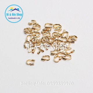 20 Kẹp U Mạ Vàng 18k Dùng Kẹp Đệm Đầu Dây Làm Vòng Đeo Tay, Dây Chuyền