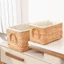 YUUKII 1 Giỏ Đựng Đồ, Giỏ Đựng Khăn Giấy Hình Chữ Nhật, Nhà Bếp Nautral Bền Đẹp Nhà Tổ Chức Mây Dệt Thùng Cỏ Biển