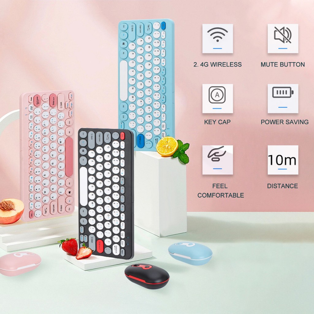 Combo bàn phím chuột Deiog HK 09 không dây wired 2.4GHz dành cho máy tính PC laptop thiết kế gọn nhẹ