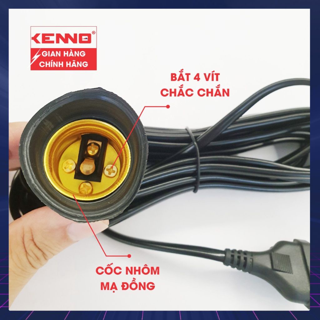 Bộ đuôi treo đèn liền Qled/Kenno dây chống nước 27LD3 5 sẵn phích cắm tiện dụng