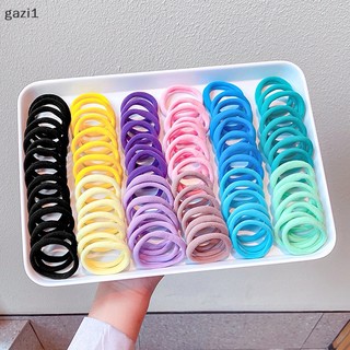 Set 1 / 50 Dây Cột Tóc Cao Su Co Giãn Màu Trắng Đen Cho Bé Gái