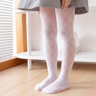 THEHOMECO Vớ ren, Lưới nơ trẻ em Quần tất, Quần legging mỏng công chúa màu trắng mùa hè cho bé