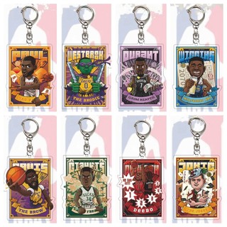 Nba Móc Chìa Khóa Bằng acrylic Trong Suốt Hình Cầu Thủ Bóng Rổ curry kyrie irving james kobe
