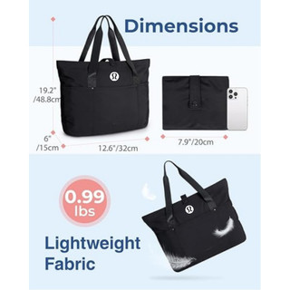 Túi xách LULU Same Style Túi Tote 18L Túi đeo vai thể thao giải trí Yoga chống nước