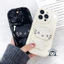 Ốp Điện Thoại Kitty Cat Cream Wave Cho Samsung Galaxy A23 A03 Core A03S A02 A02S M02 M02S F02S A72 A52 A52S A32 A12 M12 F12 A20S A30 A20 5G 4G Vỏ Có Giá Đỡ Vỏ Trắng Đen