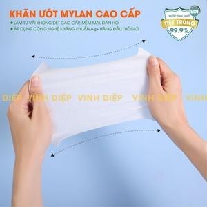 1 bịch 8 gói khăn ướt Mini MyLan cao cấp không mùi không hoá chất an toàn cho da nhảy cảm