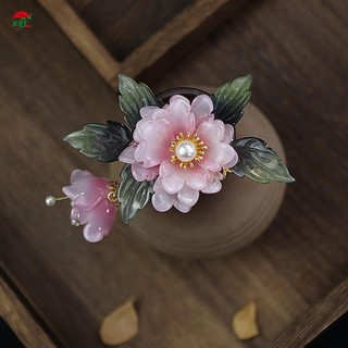 Người Phụ Nữ Kẹp Tóc Hoa Kẹp Phong Cách Retro Màu Sắc Nhẹ Nhàng Hoa Lá Xanh Mũ Đội Đầu