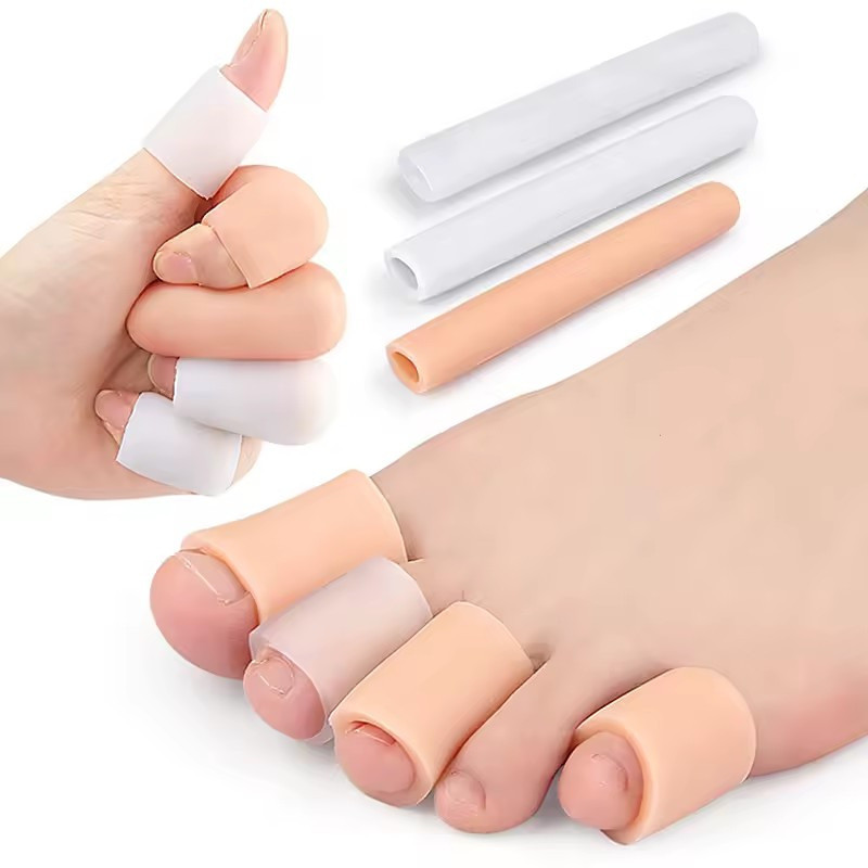 [Đặc sắc] Vỏ bảo vệ ngón chân silicon - Dụng cụ tách ngón chân chân - Bảo vệ ngón tay cái - Tay áo làm móng giảm đau - Phụ kiện chăm sóc ngón tay chân - Co giãn, ngăn ngừa vỉ, chống mài mòn