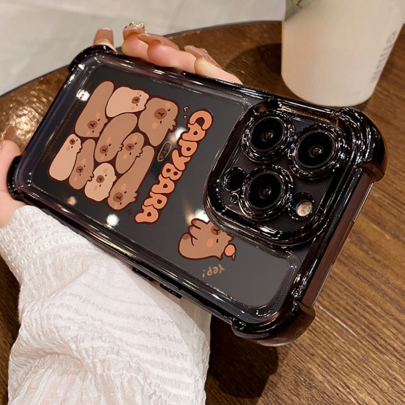 Vỏ Capybara Dễ Thương Cho Realme 16 Pro 16T C100 4G C100i C100x Note 80 GT8 Pro Neo 8 P4 Power P4x Vỏ Trong Suốt Hoạt Hình Vỏ Điện Thoại Bốn Góc
