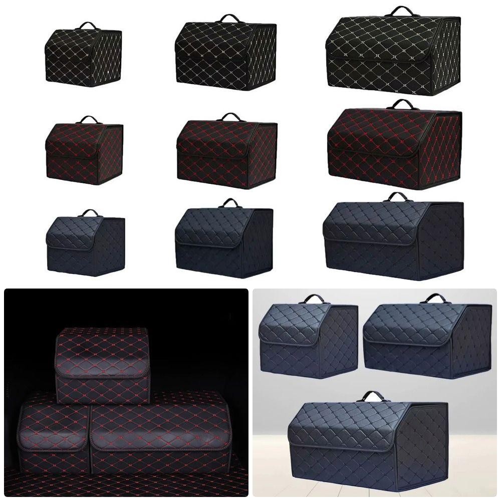 FANIELLAPOWELL 1 Cái Dụng Cụ Đa Năng Tự Động, Dụng Cụ Sắp Xếp Cốp Xe Ô Tô Gấp, S / M / L Da PU Dung Tích Lớn Hộp Bảo Quản Cho Khẩn Cấp