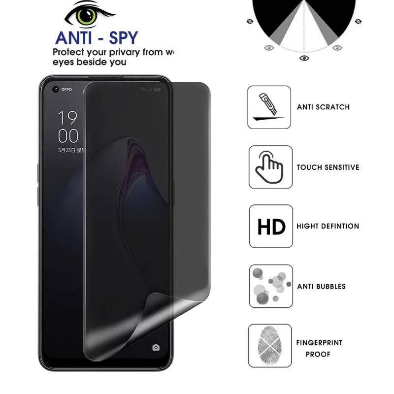 Dành Cho OPPO F19 Plus F21 F19 F17 A2 A1 Pro A98 A77s F23 F19s Chống Gián Điệp Riêng Tư Hydrogel Phim Bảo Vệ Màn Hình Cho OPPO A95 A93 A93s A78 A77 A58 A38 A1 4G 5G