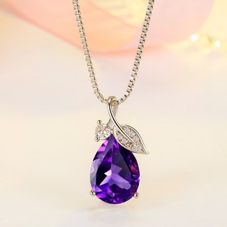 ♥ Dây Chuyền Mặt Hình Giọt Nước Đính Đá Pha Lê Nhiều Màu Đỏ / Xanh Dương / Trắng / Lá Cây necklace