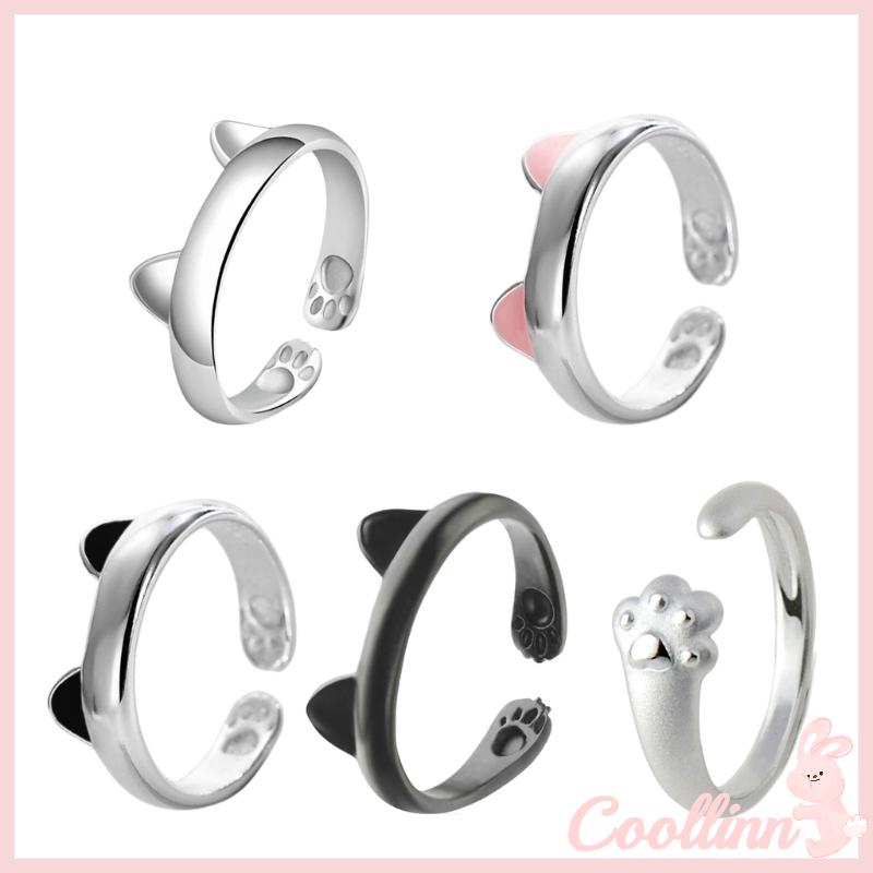 Coo Nhẫn Hình Bàn Chân Mèo Dễ Thương Có Thể Điều Chỉnh Kích Cỡ Thích Hợp Làm Quà Tặng Cho Bạn Gái givin