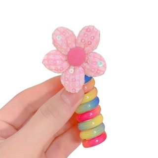 Colorful Ponytail Hair Bands for Girls Fun Telephone Wire Design Hair Tie Decor