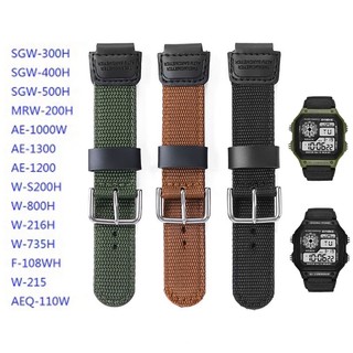 Dây Đeo nylon 18mm Thay Thế Cho Đồng Hồ casio ae-1200 ae1300 sgw-300h aq-S810Ww-216Hw-800h aeq-110w w735h mrw-200h