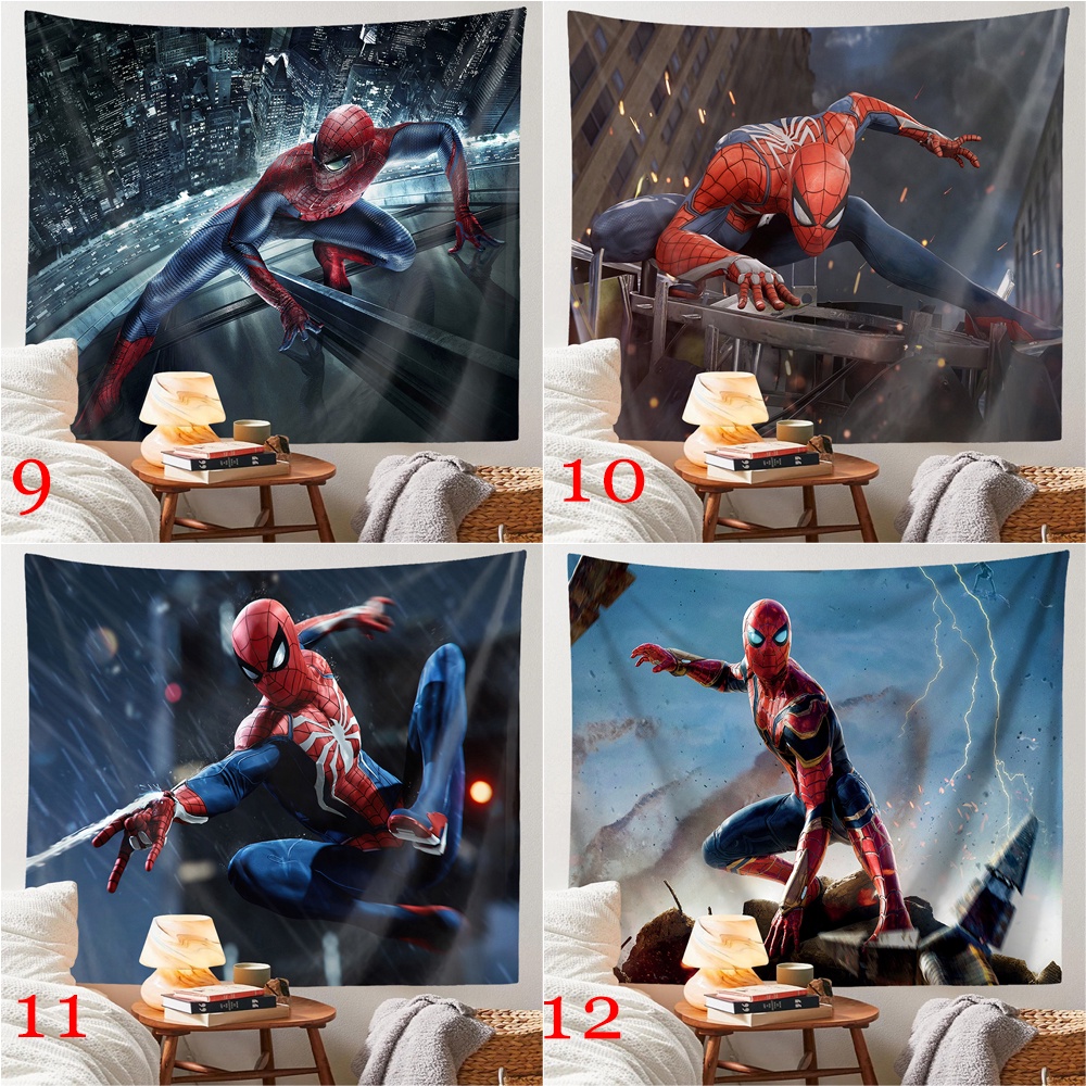 Marvel Thảm Treo Tường Trang Trí Phòng Ngủ Hình Người Nhện (Kèm Kẹp)